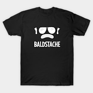 baldstache logo white T-Shirt